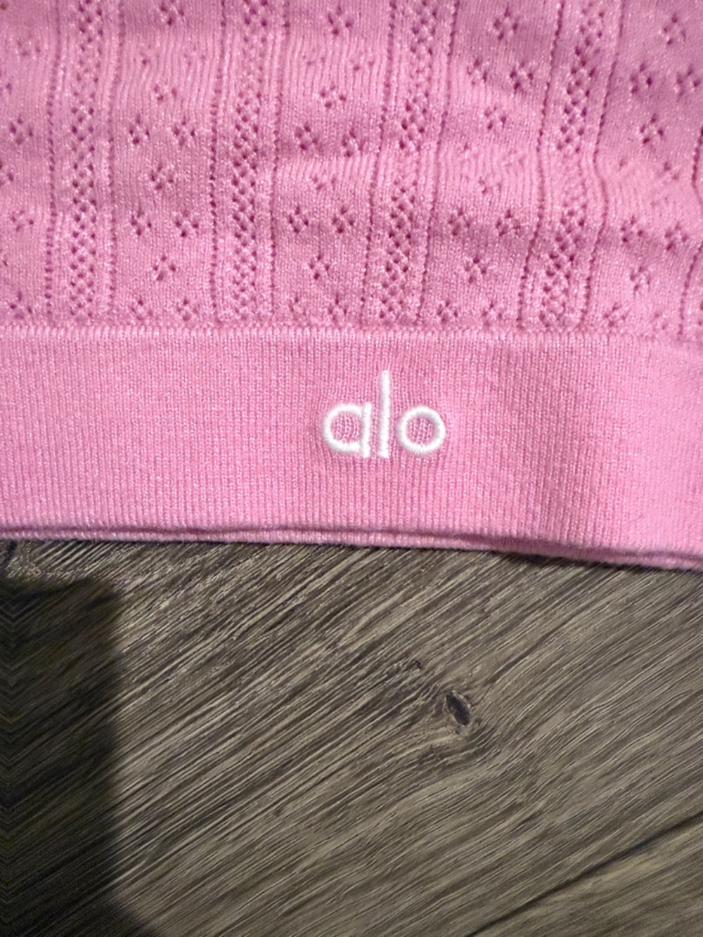 ALO Yoga Pink Ribbed Knit Bralette with Thin Straps - Picture 4 of 6